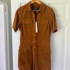 Current/Elliott Trucker Suede Shirt dress - Size 2, medium